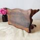 Antique solid wood footstool – Louis XV style, curved legs