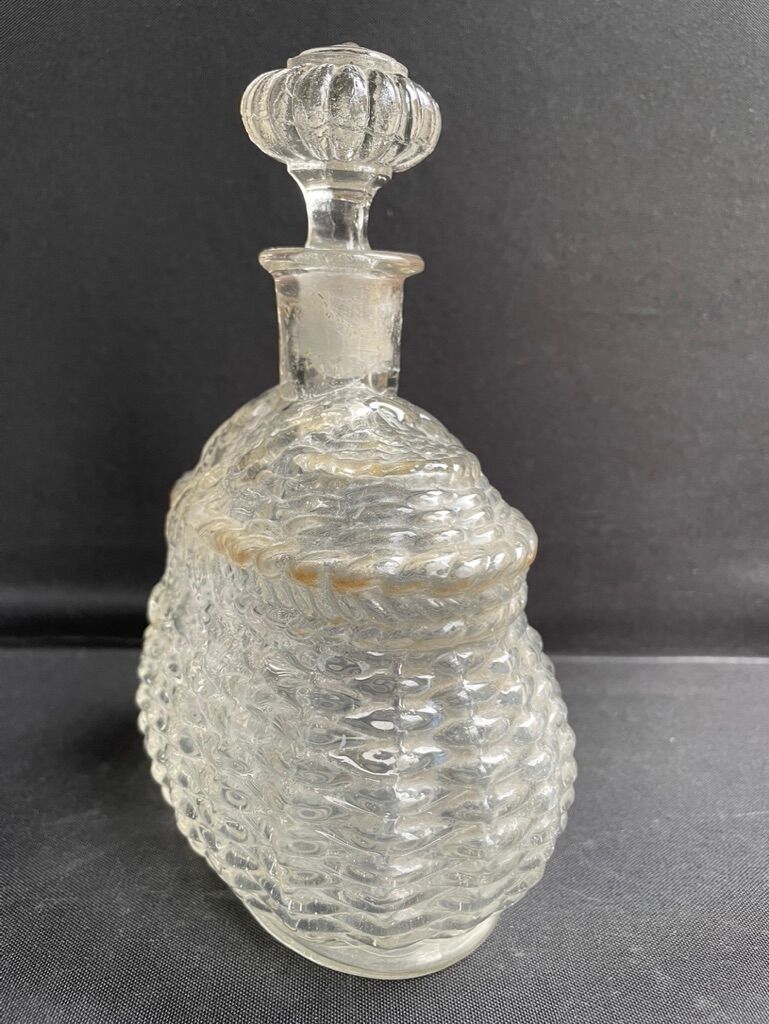 Liquor decanter - pressed molded satin glass (1882 to 1908)- legras for guilloteaux