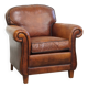 Fauteuil en cuir de mouton de style anglais