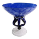 Blue glass cup on foot