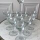 Set of 11 molded glass wine glasses engraved 20s