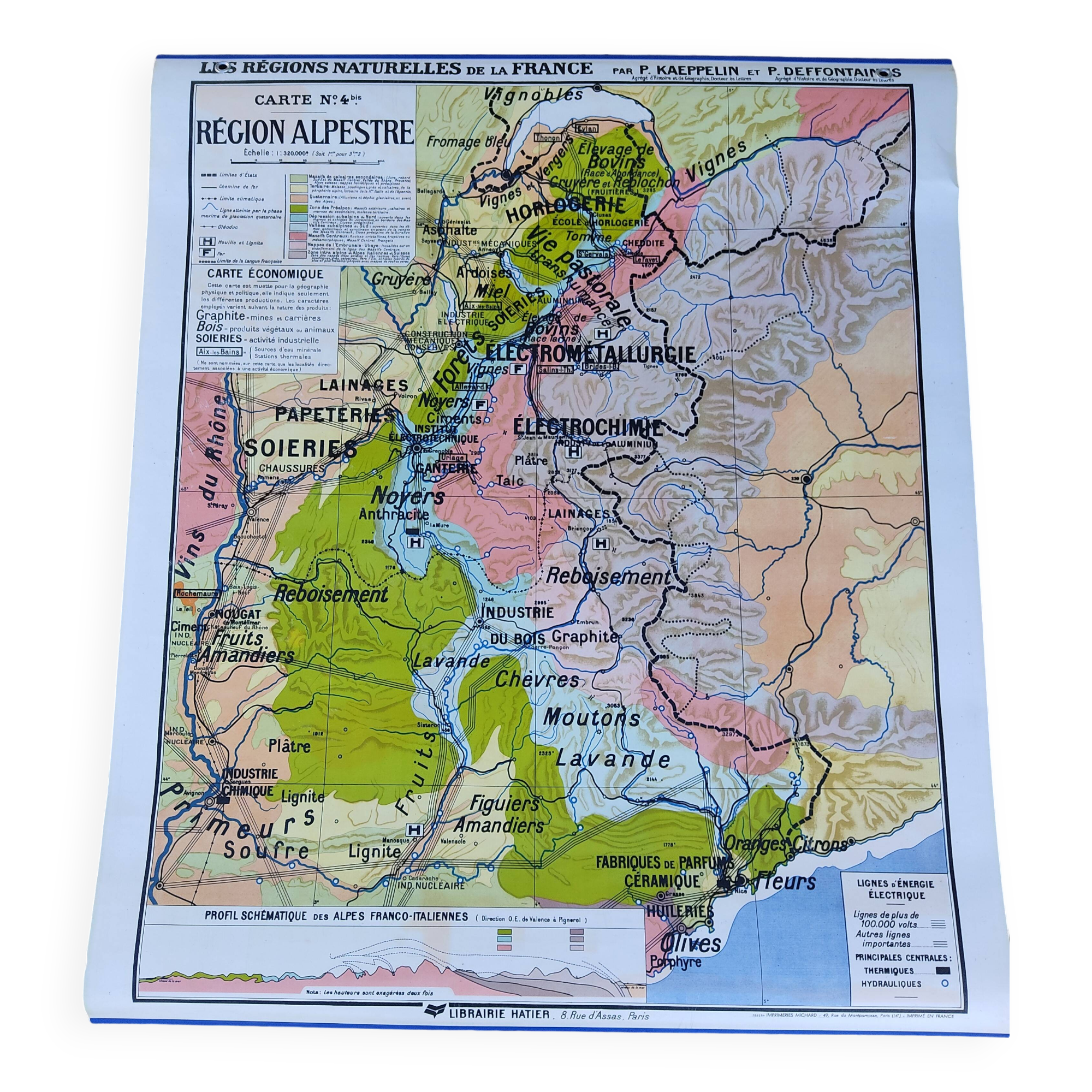 School wall map n°4 Alpine region