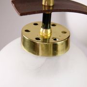 Mid-Century Modern Italian Brass and Opaline Chandelier