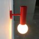 Mid-century minimalist red wall lamp, set of 2.