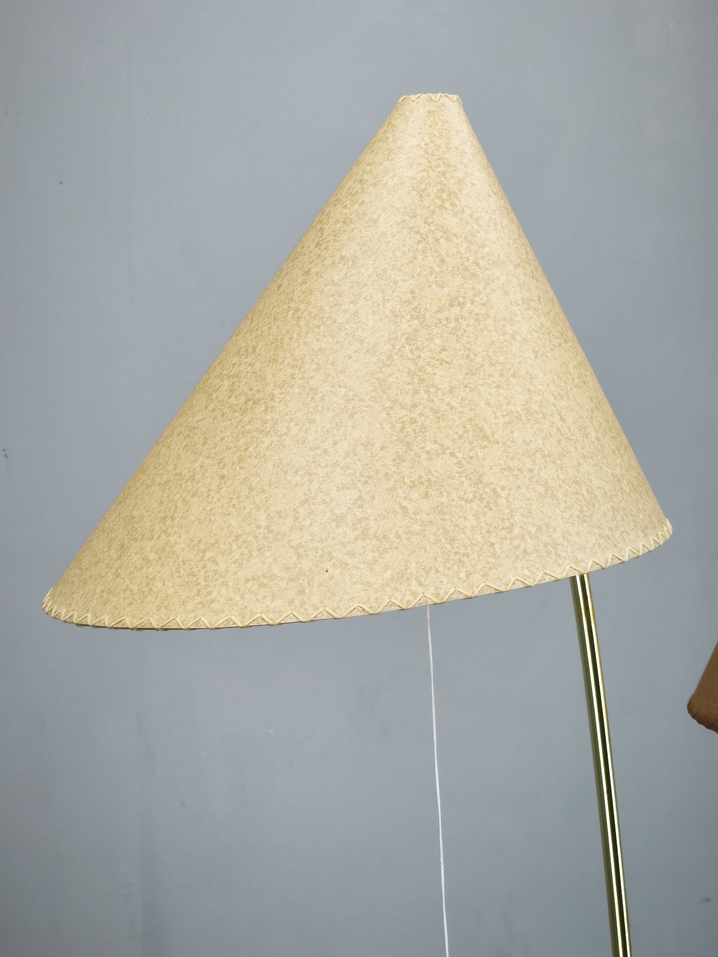 1960s Czech Japanese Floor Lamp with Twin Handmade Paper Shades