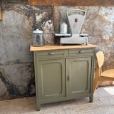 Buffet parisien kaki et bois brut