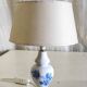 Table lamp in porcelain with painted floral decoration - mid 20th century