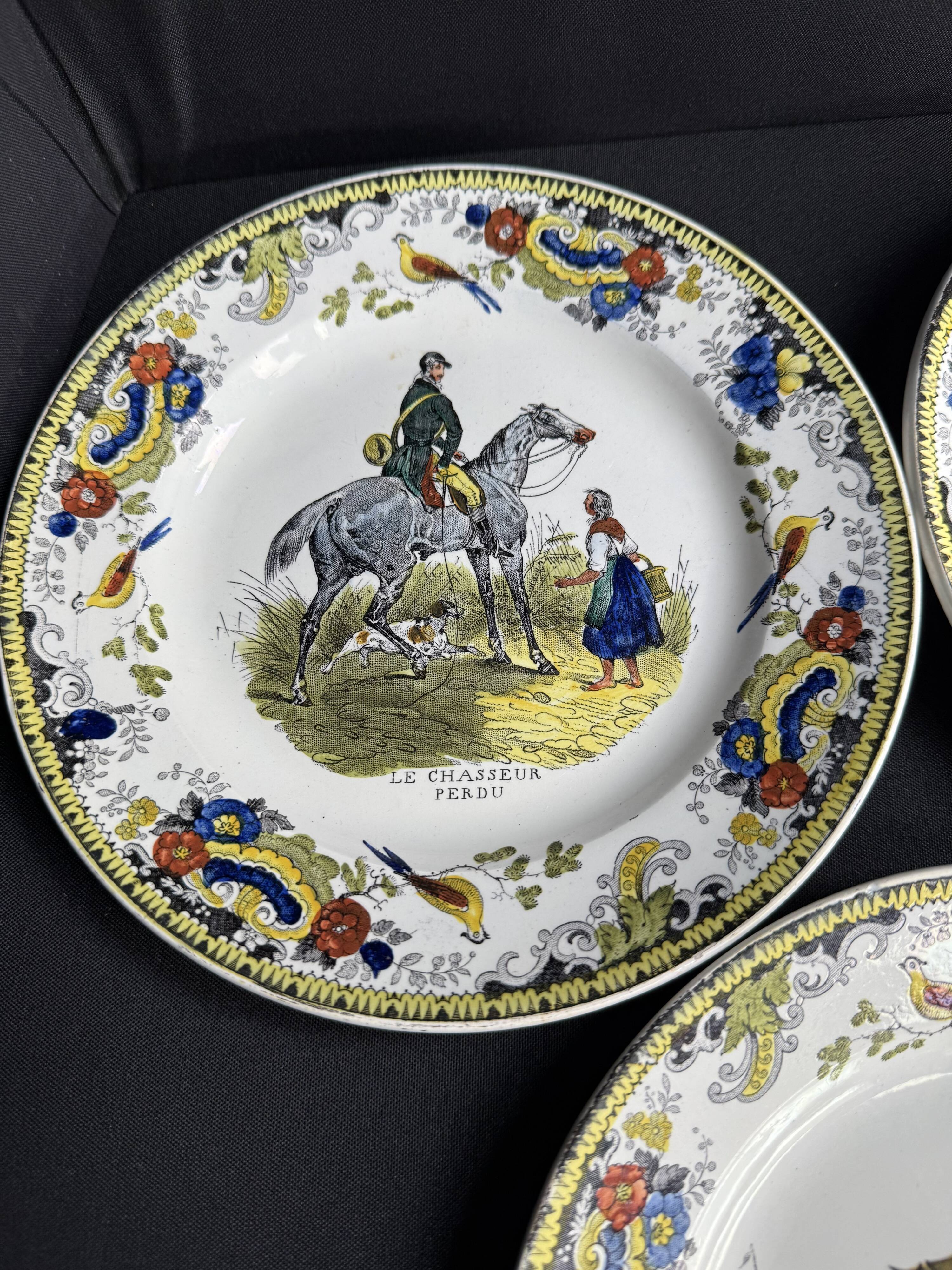 6 fine porcelain plates from Creil from the 19th century
