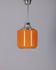 Vintage 1970s chandelier in metal and orange glass, italian design