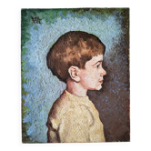 Portrait of a boy – oil on canvas – signed "vax", 1952