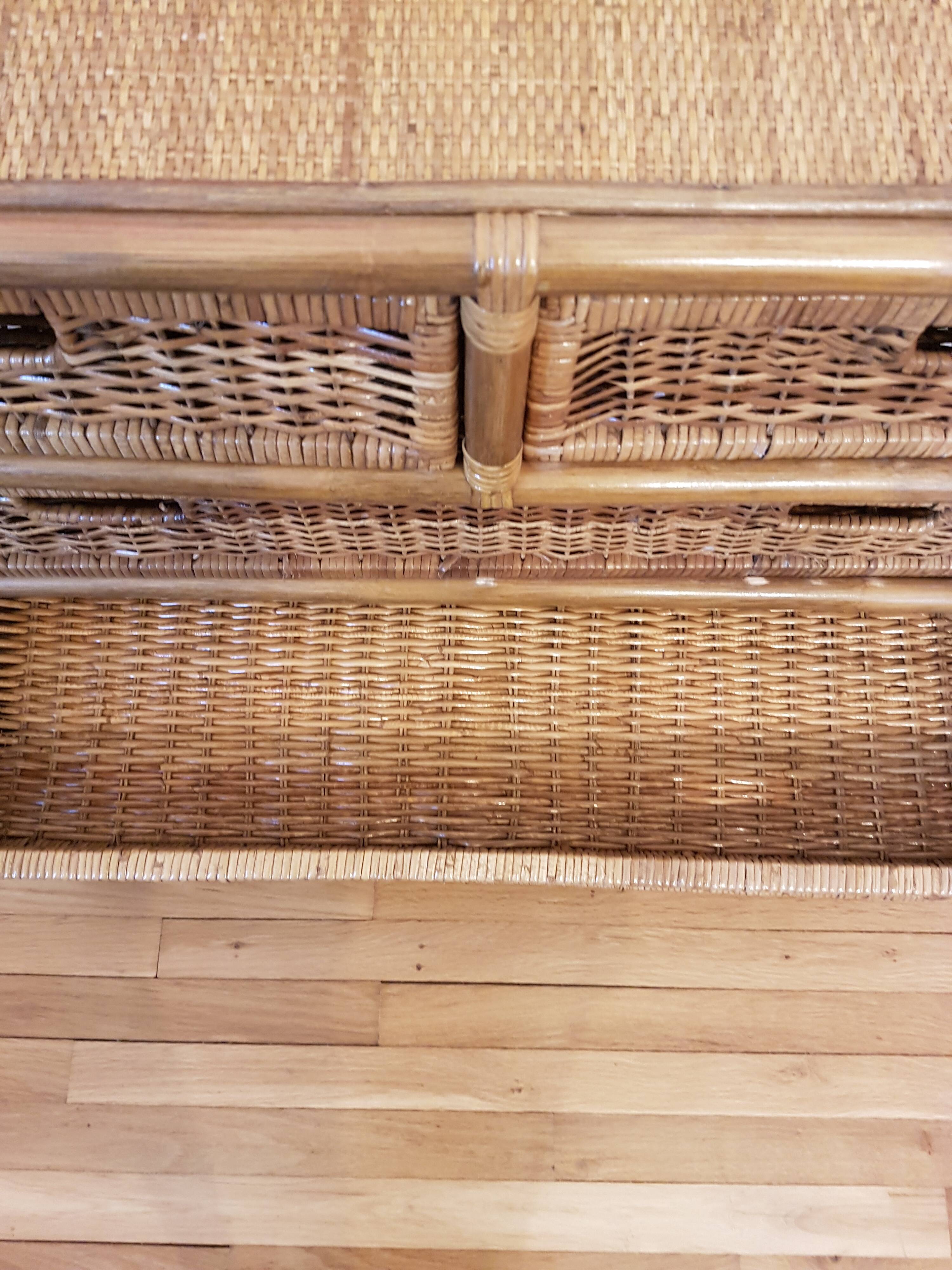 Rattan chest of drawers