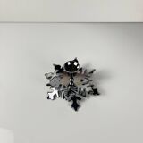 Silver metal snowflake candle holder