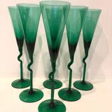 6 Memphis champagne flutes, 1980