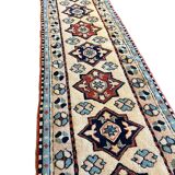 Baby Blue and Beige Long Hallway Runner