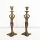 Pair of antique Mermaid candlesticks Art Nouveau