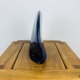 Vase forme libre céramique bleu