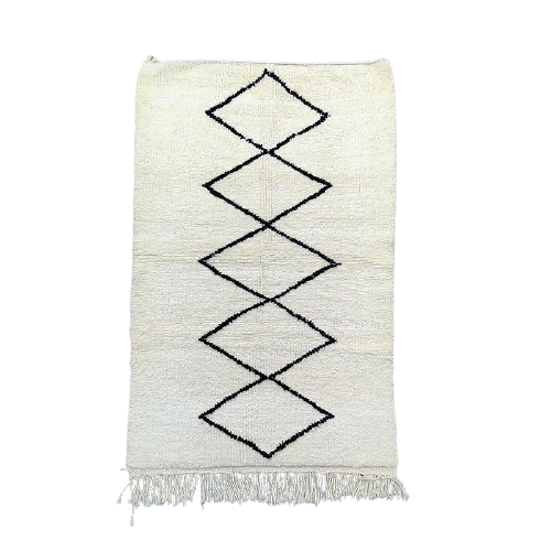 Carpet berbere Beni Ouarain black diamonds  100 X 160 cm