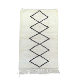 Carpet berbere Beni Ouarain black diamonds  100 X 160 cm