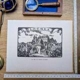 Loches, Indre-et-Loire, printed in 1933, vintage engraving.