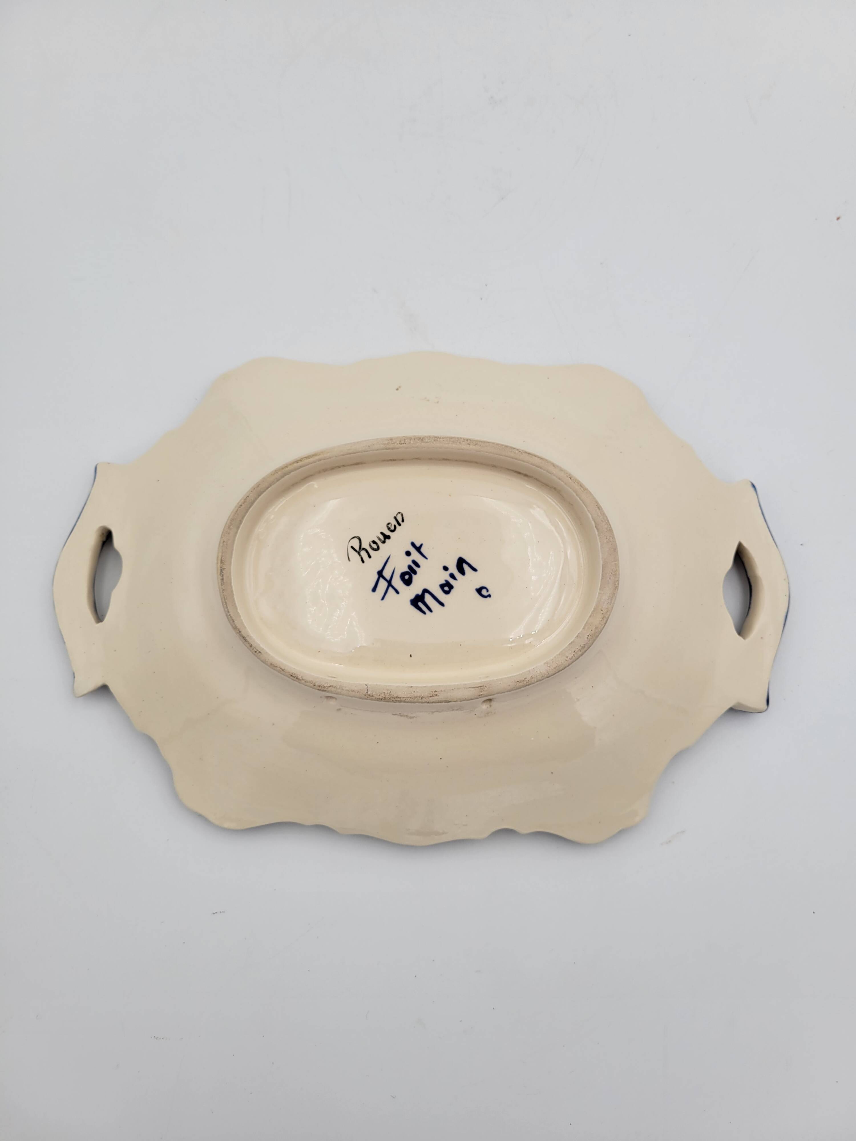 Small Rouen porcelain dish