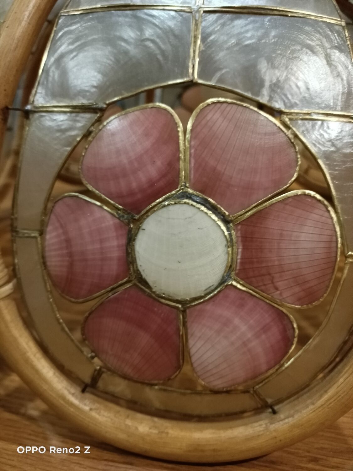 Suspension nacre et bambou