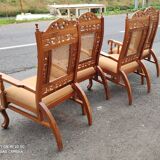Series of 4 chairs in teak English colonies Ceylon circa 1960