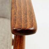 Beige mixed vintage armchair from the 1970s.