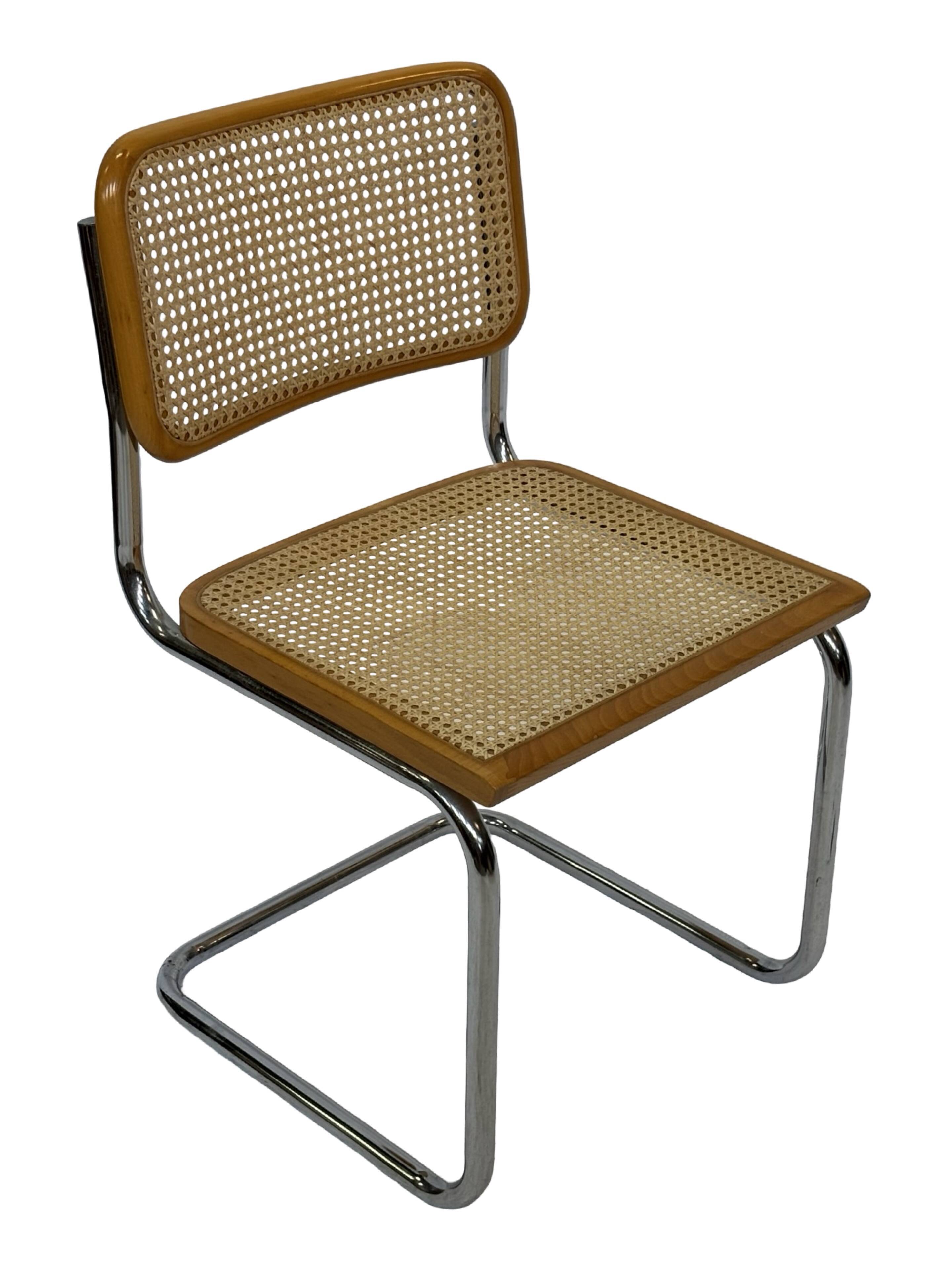 Set of 4 chairs Cesca B32 designed by Marcel Breuer design made in Italy