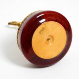 Beautiful 1960s nut bowl by Aldo Tura made of red goatskin and brass