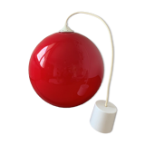 Hanging lamp year 70 in red opaline