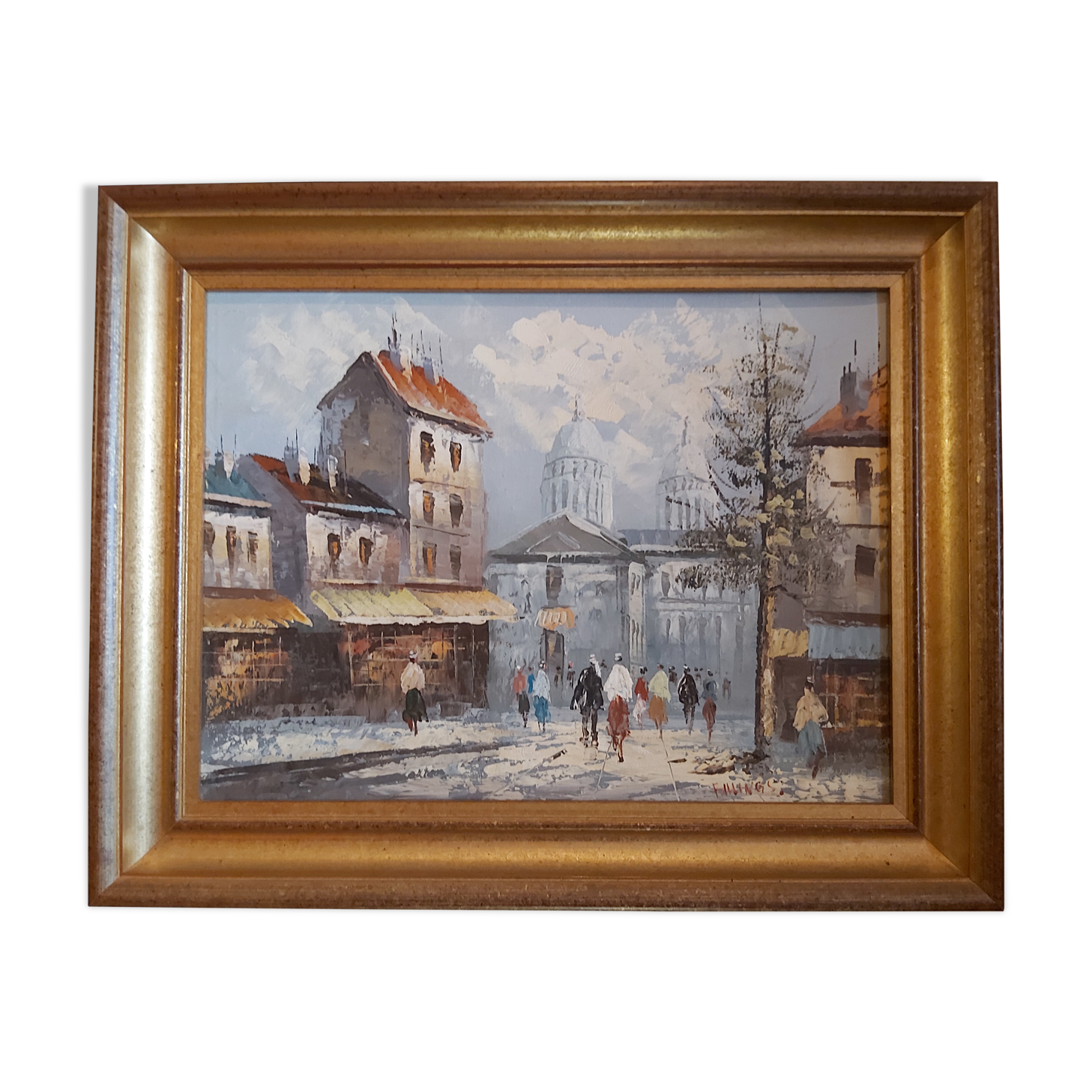 Oil on canvas Paris Montmartre by Billings
