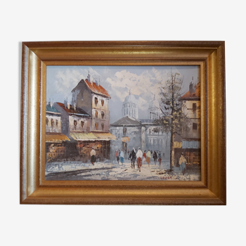 Oil on canvas Paris Montmartre by Billings