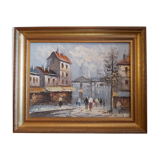 Oil on canvas Paris Montmartre by Billings