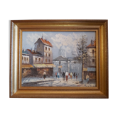 Oil on canvas Paris Montmartre by Billings