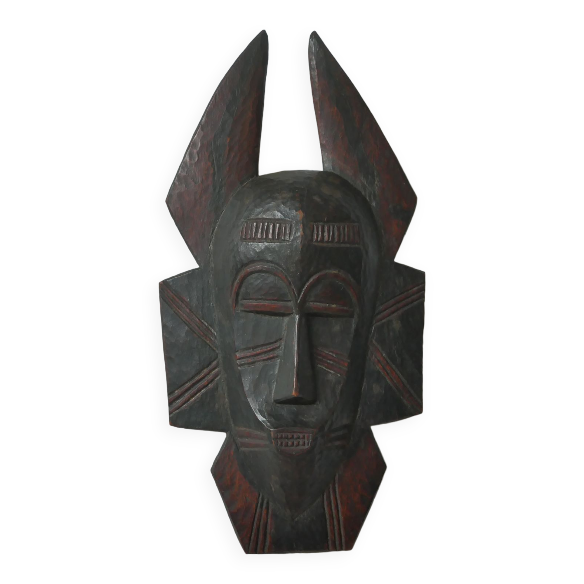 Carved wooden mask African art tribal decoration