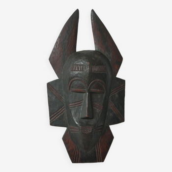 Carved wooden mask African art tribal decoration