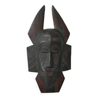 Carved wooden mask African art tribal decoration
