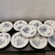 Sarreguemines ceramic soup plate, Flore model in blue sold individually