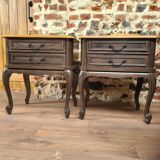 Pair of renovated solid wood bedside tables