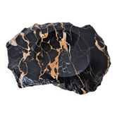 Vintage ashtray and pocket tray in black Portor marble veined with gold – free form