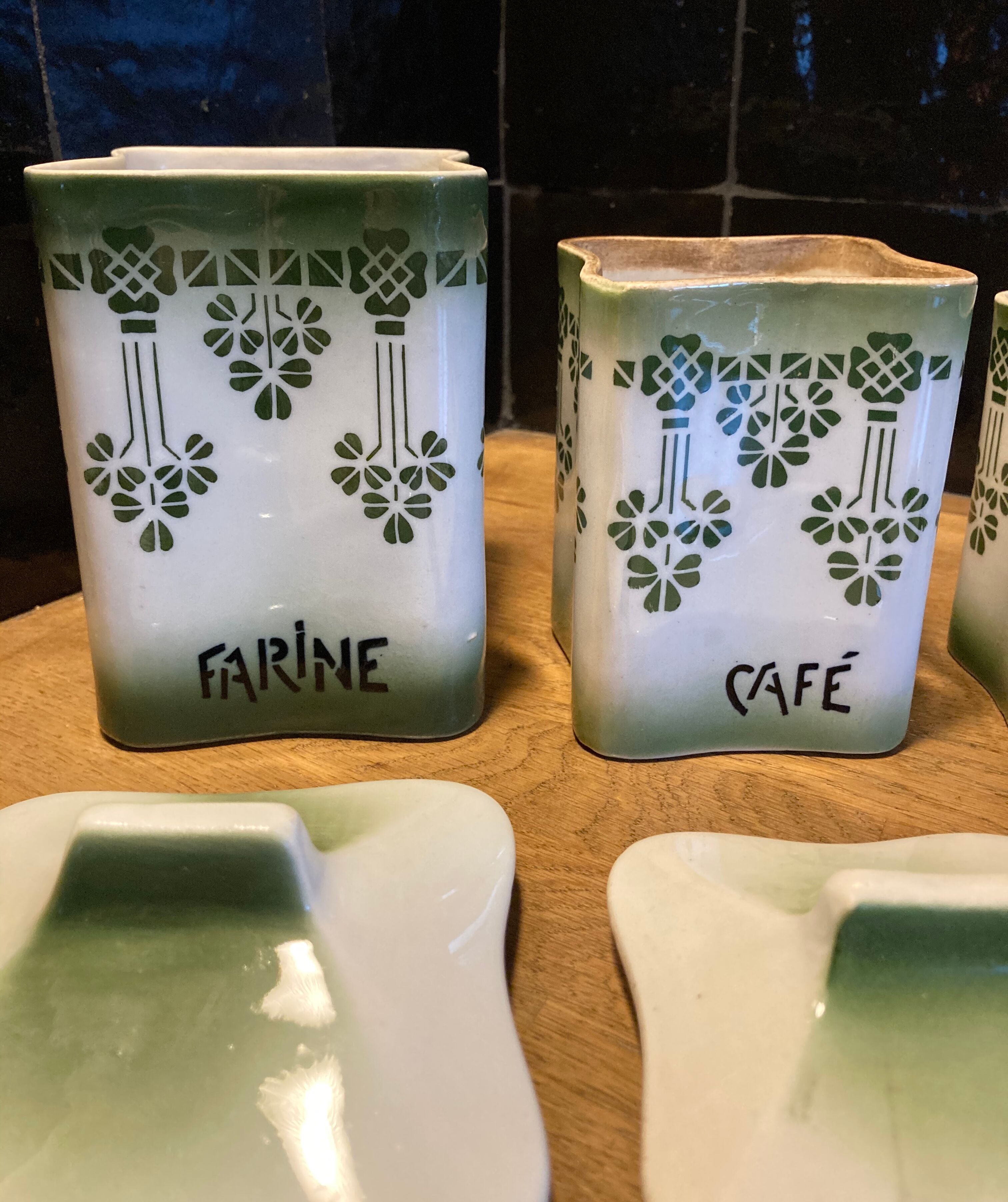 Series 4 art nouveau spice pots