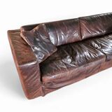Massive / loose cover / brown leather / lounge sofa / 1970s/