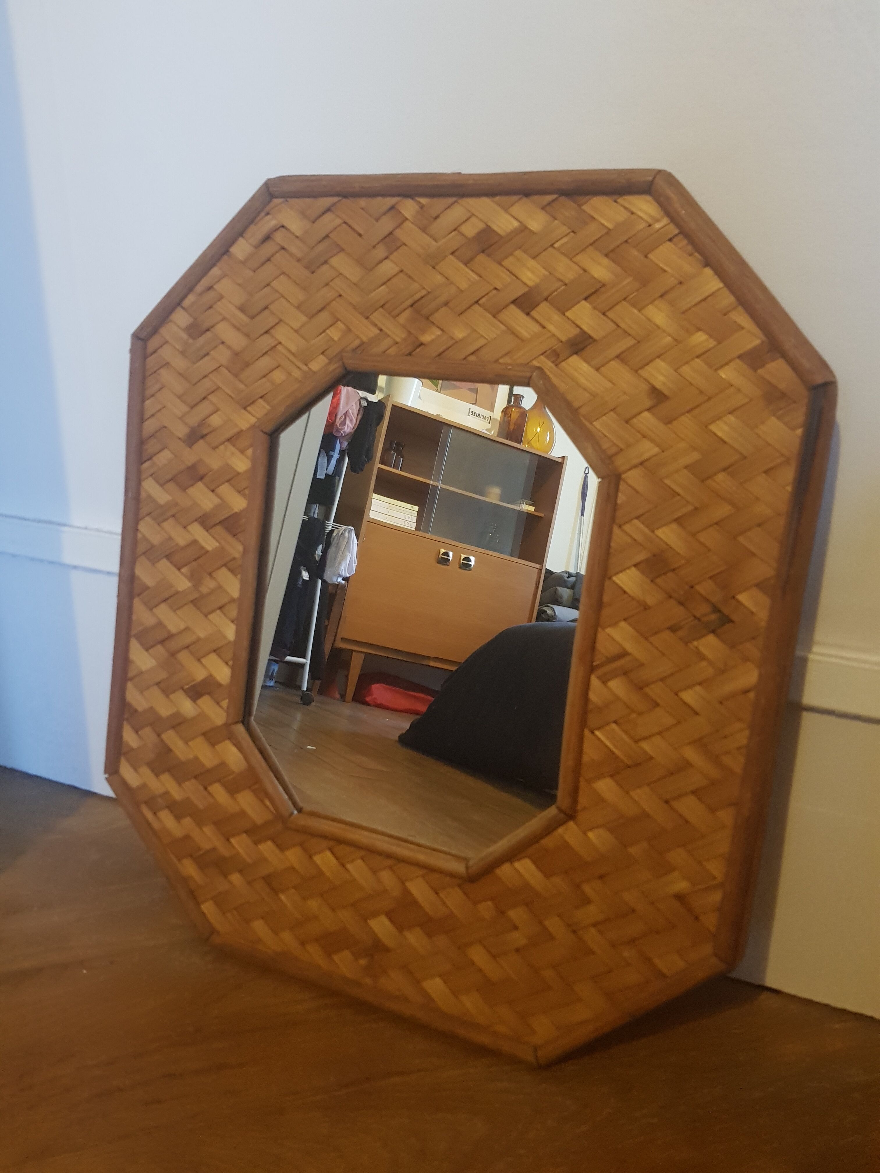 Rattan mirror