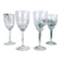 4 vintage cut crystal water glasses – Lorraine Lemberg Glassworks with original label (1950s–1970s)