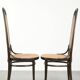 Set of 6 original vintage Thonet long John design diningchairs with webbing