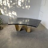 Addor 60s sculptural marble and brass coffee table