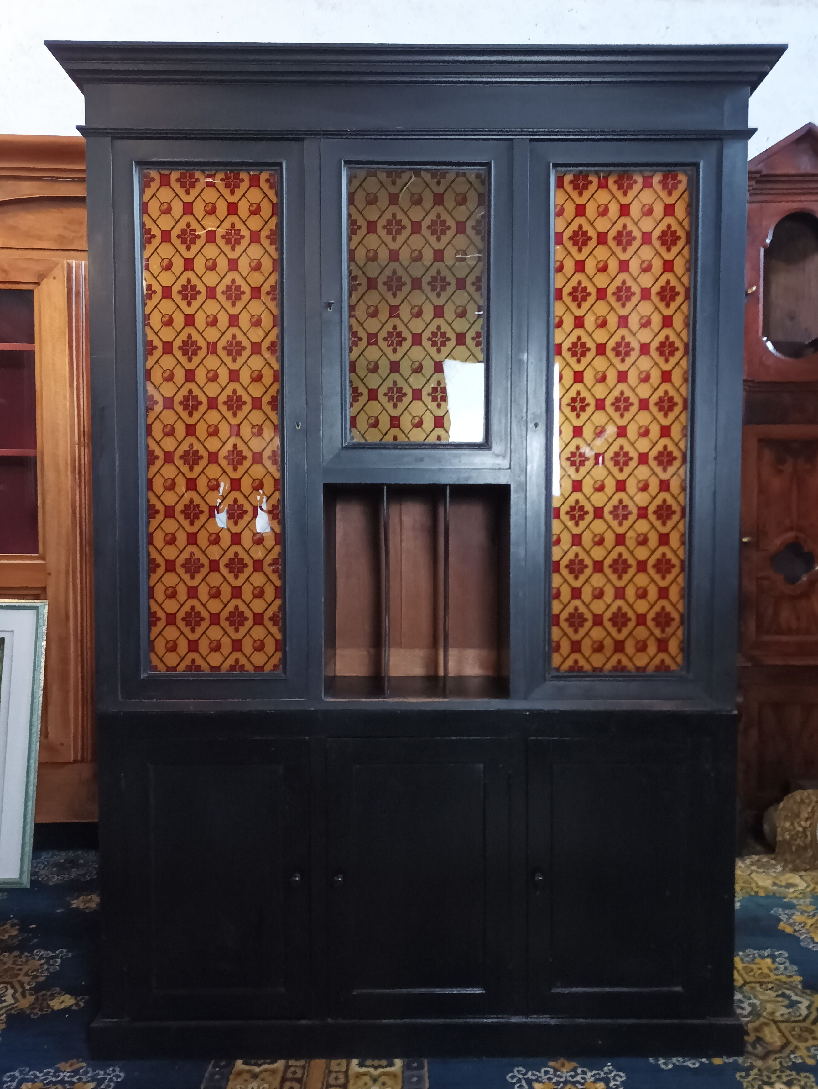 Vintage painted wooden bookcase