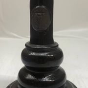 Vintage black ceramic candle holder signed AP