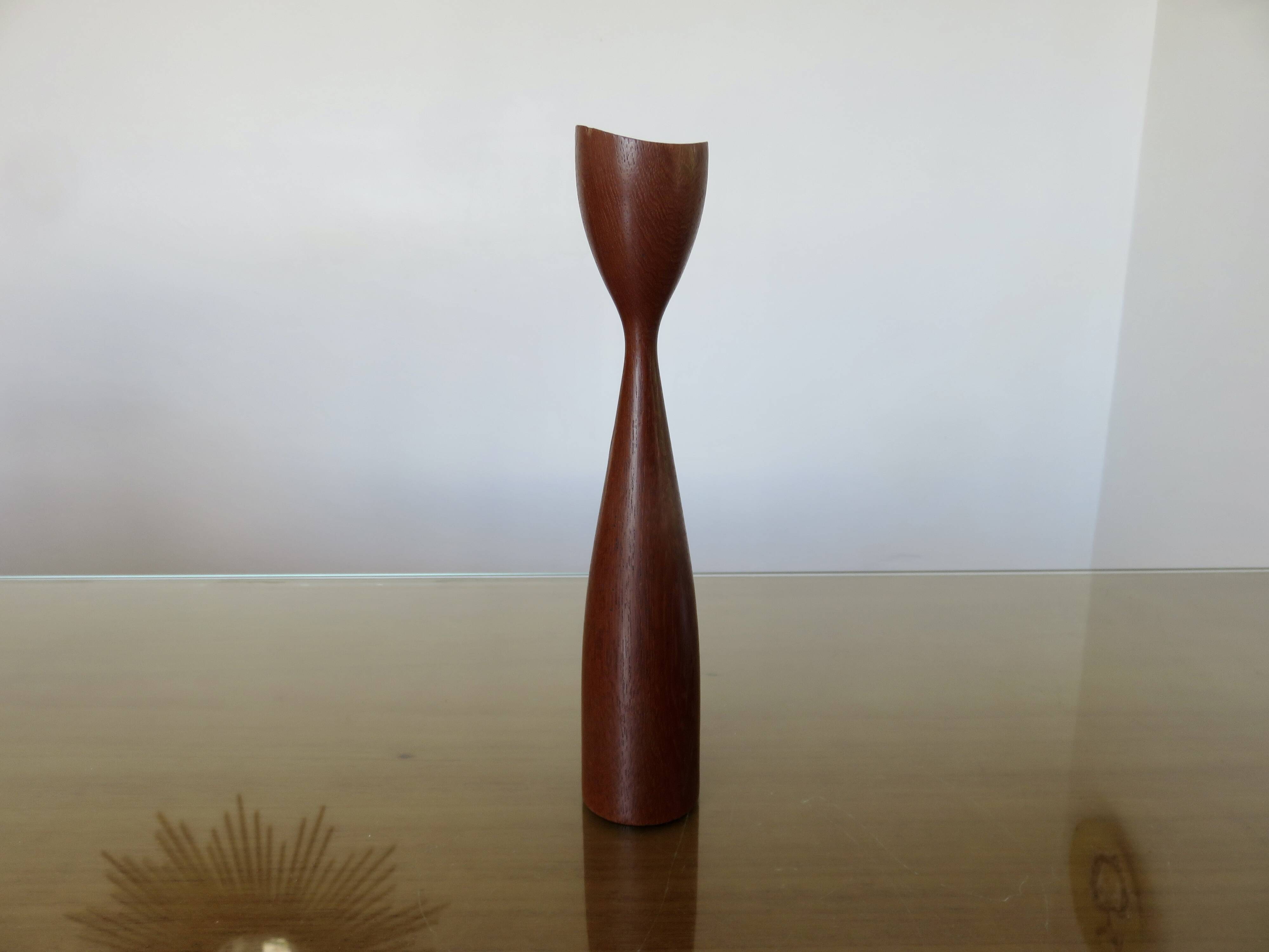 Scandinavian teak candle holder, 60s-70s, Denmark