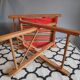 Vintage wooden folding chairs and basque fabric